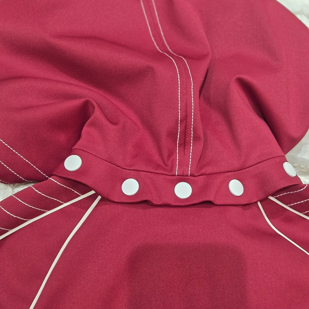 Valentino Red With White Stitching Jersey Hooded Midi Dress, Size 4, NWT - Picture 13 of 15